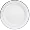 12 Packs: 10 ct. (120 total) 10.3" Round Banquet Plates with Silver Trim by Celebrate It™